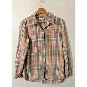 Madewell Camden Plaid Flannel Shirt Multicolor Long Sleeve Button Up Wmns Size M